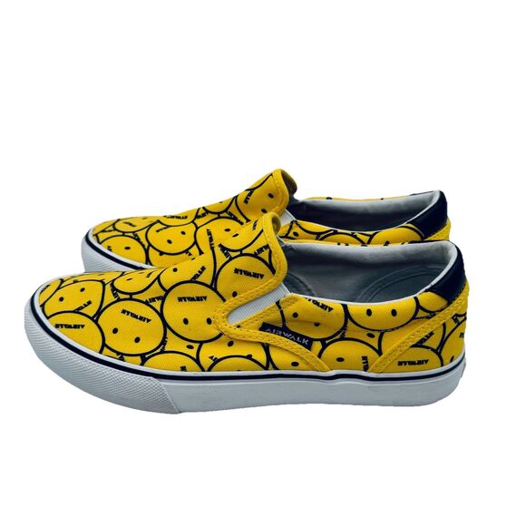 Airwalk Shoes Sneakers Yellow with Multi Smile Smiley Face Graphics Women's 8.5 - Picture 6 of 9